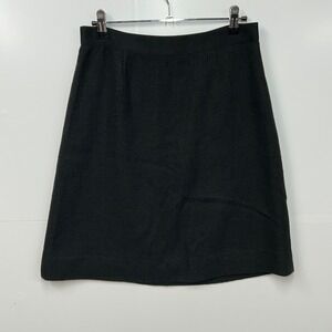 Kate Spade New York Dark Academia Black Tweed A-Line Skirt Gold Zipper Size 4